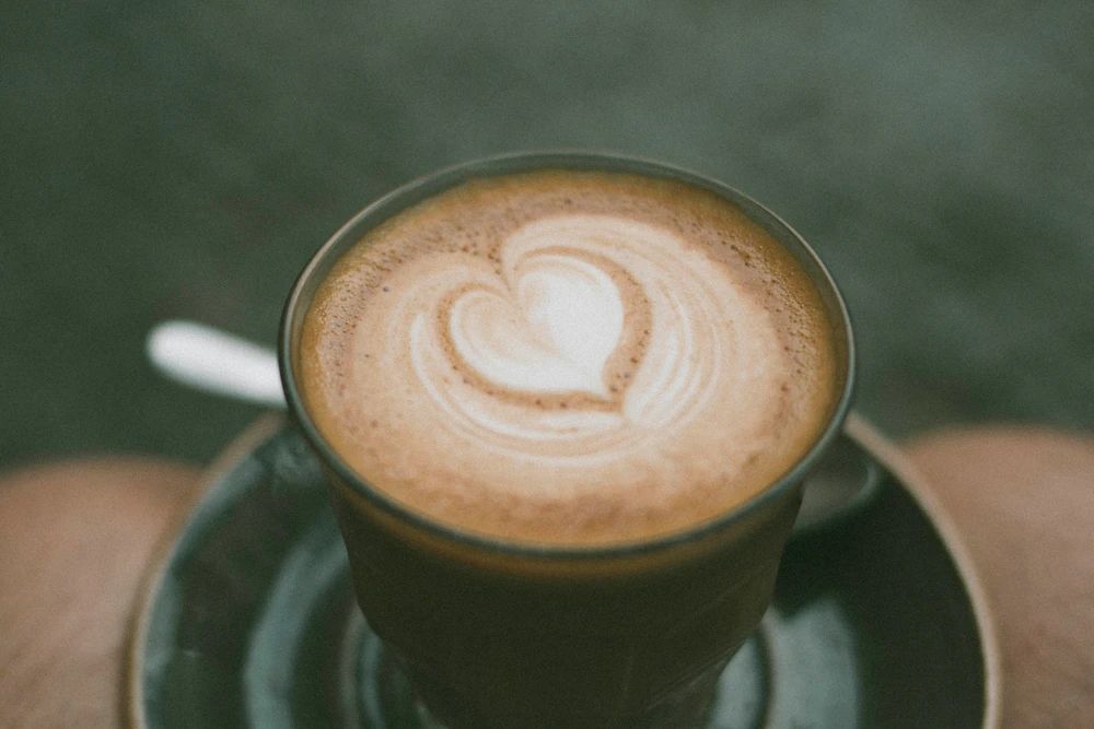 Cup of coffee with latte art